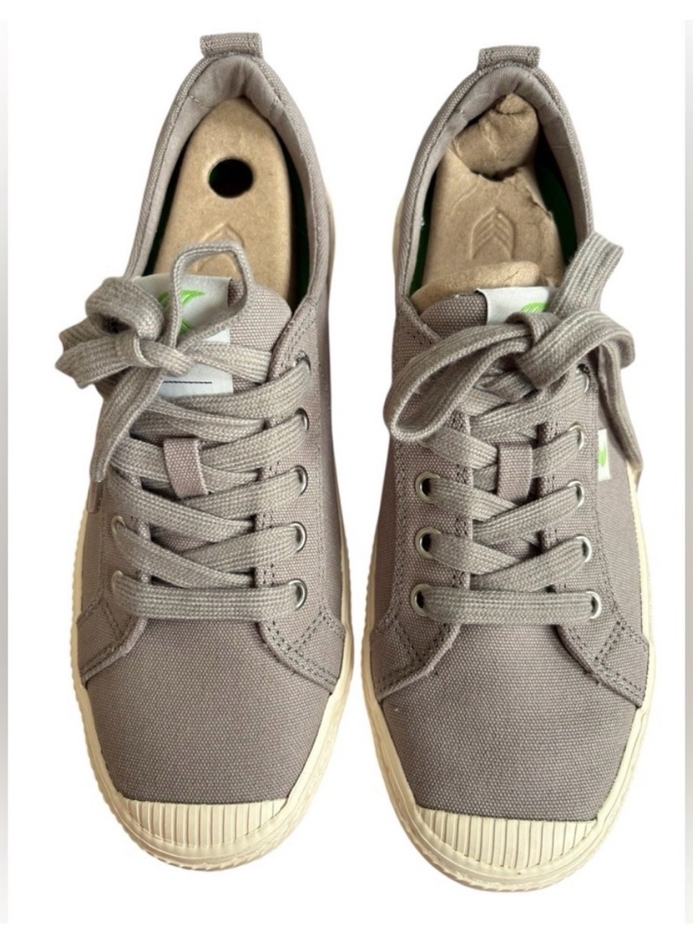 Cariuma Gray Canvas Sneakers with Cream Soles